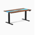 Desky Dual Resin Harwood Sit Stand Desk Blue 60*30 inches 