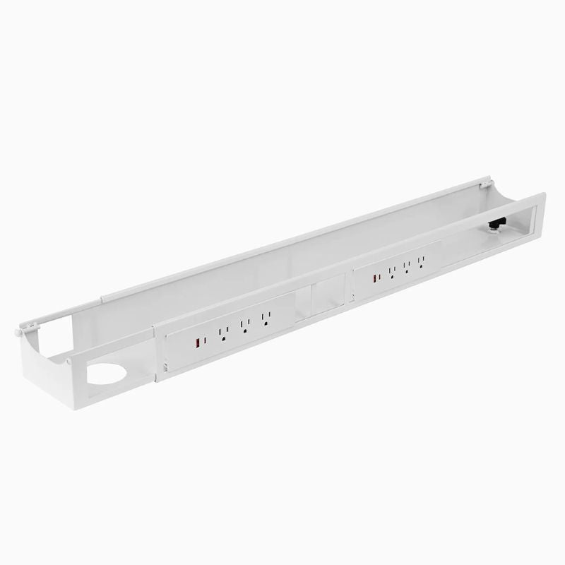 Desky Integrated Cable Data Channel White