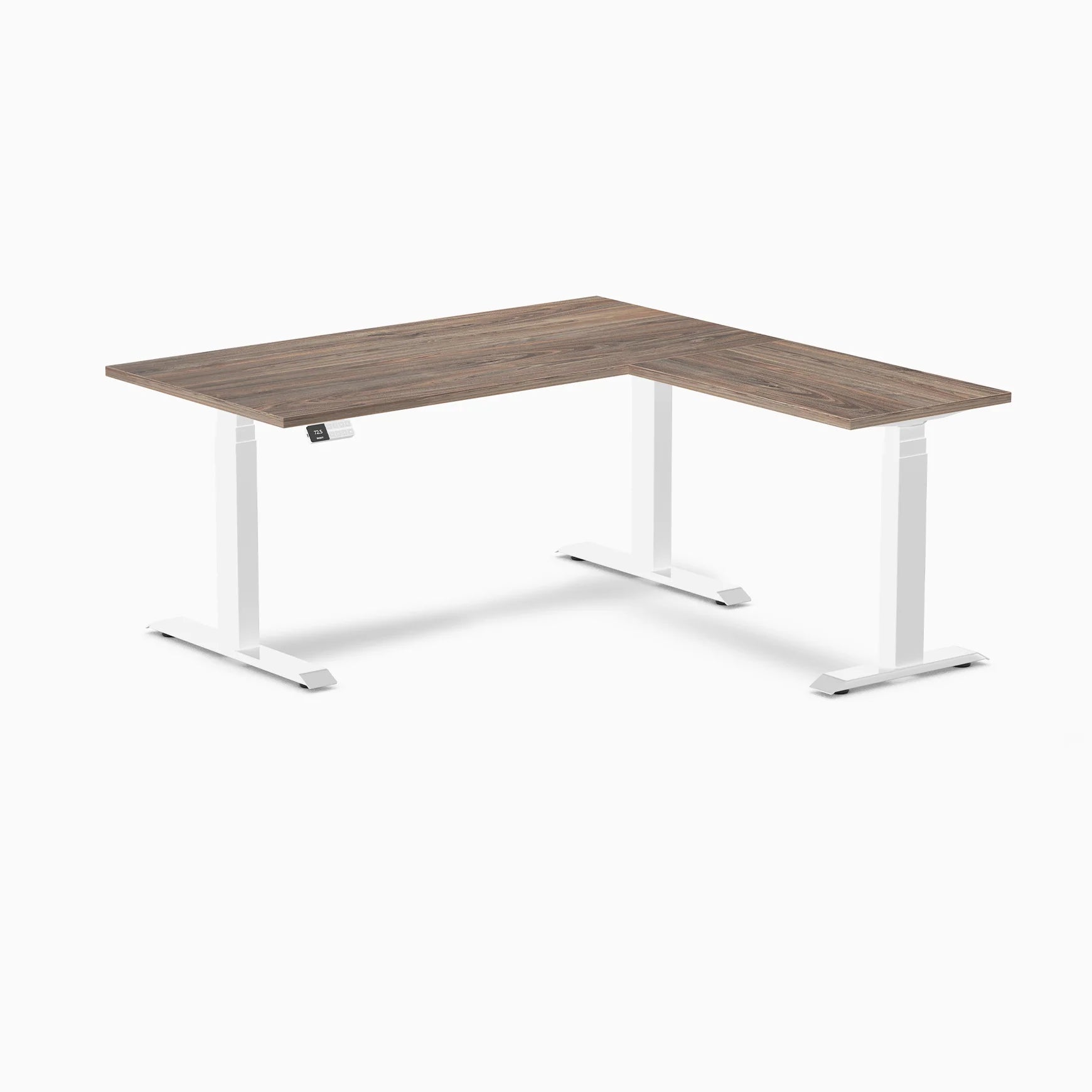 Desky L-Shape Laminate Sit Stand Desk white leg 