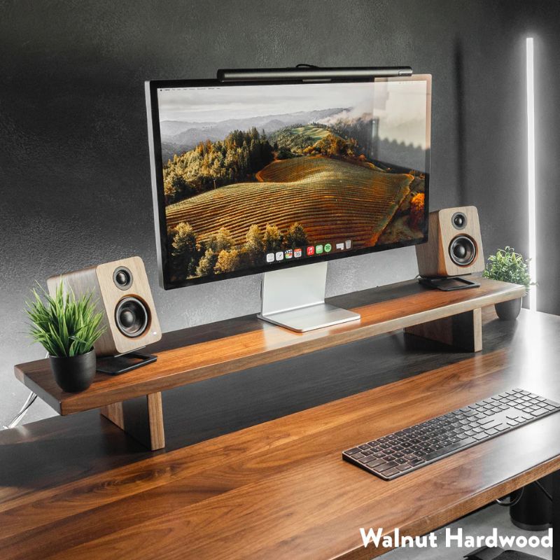 Desky Monitor Stand Walnut Hardwood