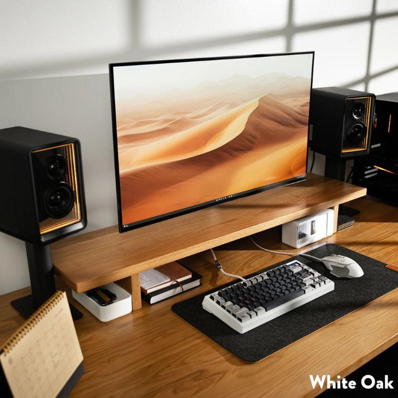 Desky Monitor Stand White Oak