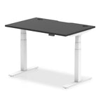 Air Black Series dual-motor standing desk, 1200mm width with White frame