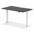 Air Black Series dual-motor standing desk, 1400mm width with White frame