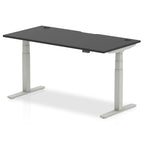 Air Black Series dual-motor standing desk, 1600mm width with Silver frame