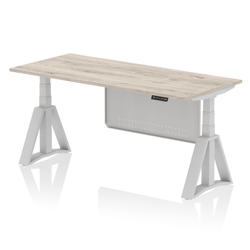 Dynamic Air Dual-Motor Standing Desk with Steel Modesty Panel & Piste Foot