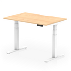 Air Scalloped Edge Height Adjustable Office Desk - maple / white Frame