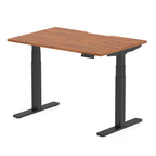 Air Scalloped Edge Height Adjustable Office Desk - walnut / black Frame