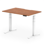 Air Scalloped Edge Height Adjustable Office Desk - walnut / white Frame
