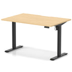 Air Lite Height Adjustable Desk With Scalloped Edge - maple / black Frame