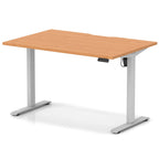 Air Lite Height Adjustable Desk With Scalloped Edge - beech / silver Frame