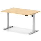 Air Lite Height Adjustable Desk With Scalloped Edge - maple / silver Frame