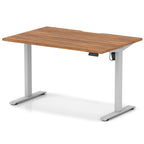 Air Lite Height Adjustable Desk With Scalloped Edge - walnut / silver Frame