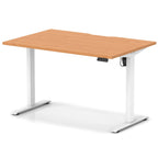 Air Lite Height Adjustable Desk With Scalloped Edge - beech / white Frame