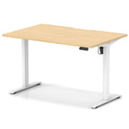 Air Lite Height Adjustable Desk With Scalloped Edge - maple / white Frame