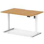 Air Lite Height Adjustable Desk With Scalloped Edge - oak / white Frame