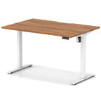 Air Lite Height Adjustable Desk With Scalloped Edge - walnut / white Frame
