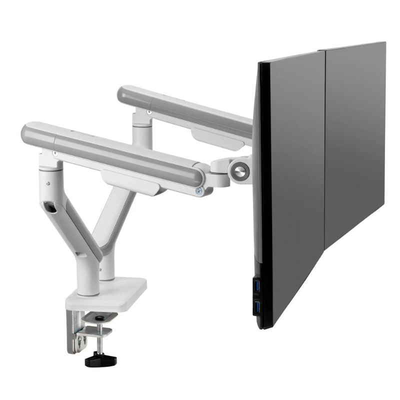 UpDown Neo Slim Dual Monitor Arm Grey