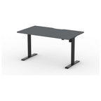 Formetiq Alto 1 Single-Motor Standing Desk, Anthracite Grey tabletop and Black frame