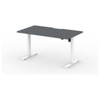 Formetiq Alto 1 Single-Motor Standing Desk, Anthracite Grey tabletop and White frame