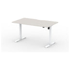 Formetiq Alto 1 Single-Motor Standing Desk, Clay Grey tabletop and White frame