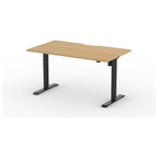 Formetiq Alto 1 Single-Motor Standing Desk, Craft Oak tabletop and Black frame