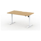 Formetiq Alto 1 Single-Motor Standing Desk, Craft Oak tabletop and White frame
