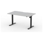 Formetiq Alto 1 Single-Motor Standing Desk, Stone Grey tabletop and Black frame