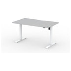 Formetiq Alto 1 Single-Motor Standing Desk, Stone Grey tabletop and White frame