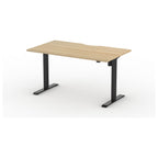 Formetiq Alto 1 Single-Motor Standing Desk, Urban Oak tabletop and Black frame