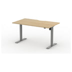 Formetiq Alto 1 Single-Motor Standing Desk, Urban Oak tabletop and Grey frame