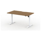 Formetiq Alto 1 Single-Motor Standing Desk, Walnut tabletop and White frame
