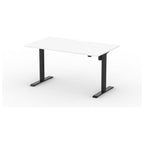 Formetiq Alto 1 Single-Motor Standing Desk, Pure White tabletop and Black frame