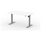 Formetiq Alto 1 Single-Motor Standing Desk, Pure White tabletop and Grey frame