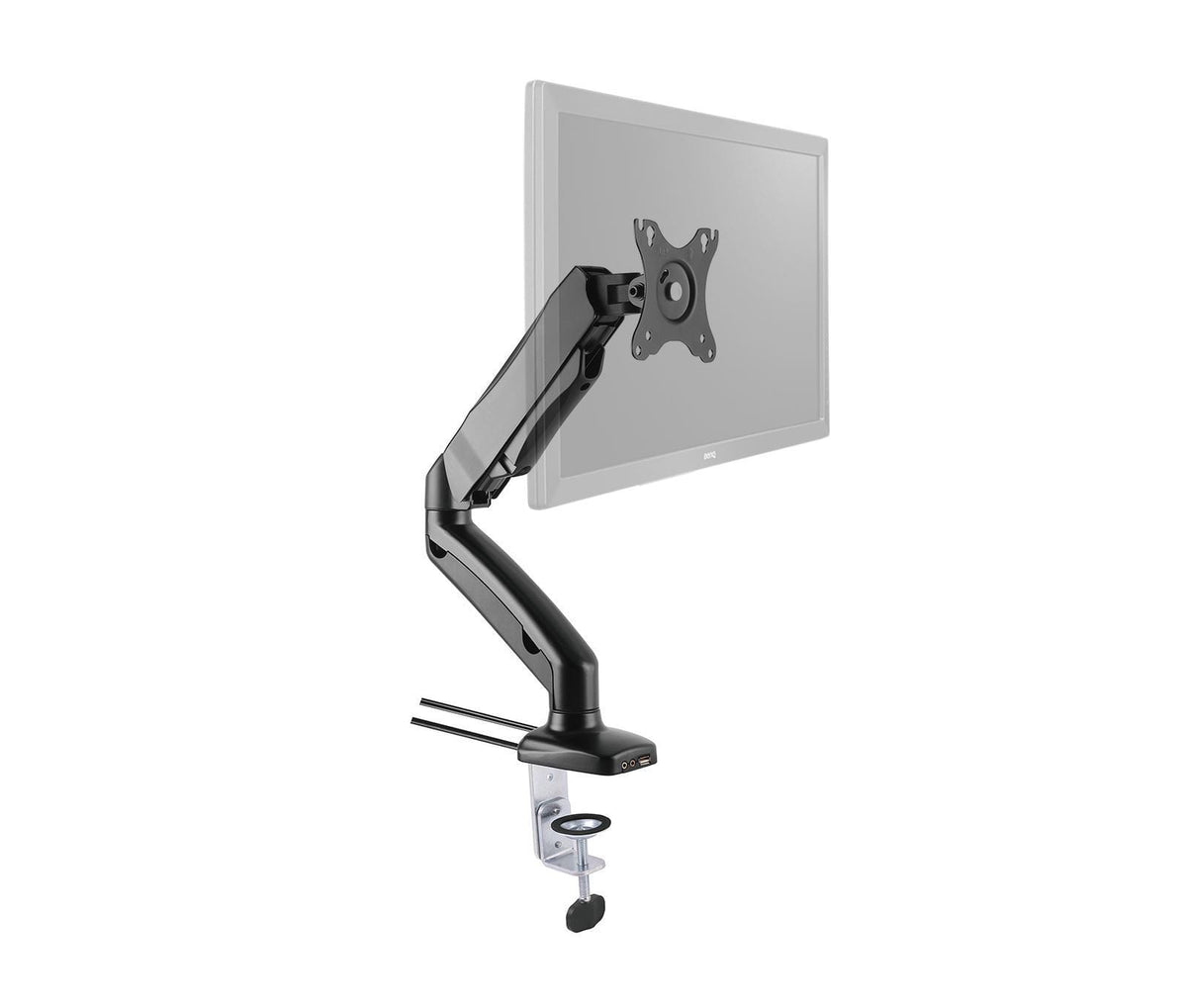 Dynamic Gas Spring Monitor Arms with USB & Audio Hub