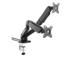 Dynamic Double Monitor Arm Dual Clamp and Grommet Base System