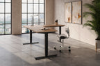 Lavoro Advance Corner height-adjustable desk in styled workspace, lifestyle view 2