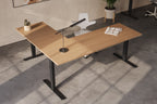 Lavoro Advance Corner height-adjustable desk in styled workspace, lifestyle view 4