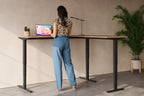 Lavoro Advance Corner height-adjustable desk in styled workspace, lifestyle view 7