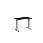 Lavoro Advance Mini 1000 x 600 mm standing desk, silver frame, black desktop