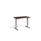 Lavoro Advance Mini 1000 x 600 mm standing desk, silver frame, natural dijon walnut desktop