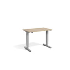 Lavoro Advance Mini 1000 x 600 mm standing desk, silver frame, natural oak desktop