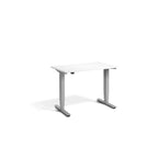 Lavoro Advance Mini 1000 x 600 mm standing desk, silver frame, white desktop