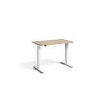 Lavoro Advance Mini 1000 x 600 mm standing desk, white frame, natural oak desktop