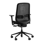 Lavoro Storr ergonomic task chair, rear three-quarter view, no headrest