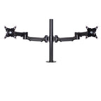 Lavoro Twin Monitor Arm in black with two adjustable VESA plates on a central pole