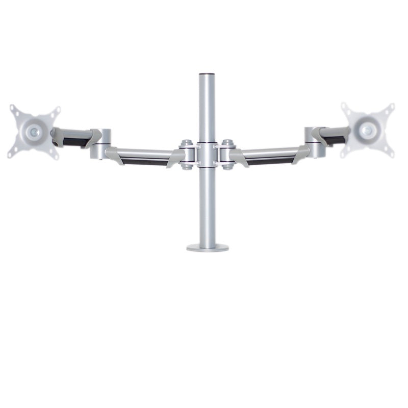 Independent 360° rotation with ±80° tilt and ±100° swivel per screen