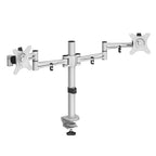 Dams Luna Double Monitor Arm - Silver Dual Screen