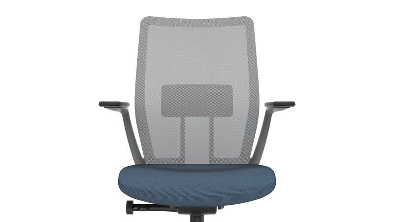 Contoured breathable mesh backrest with integrated lumbar support