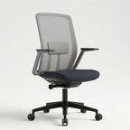 Formetiq Monza Mesh Task Chair - Grey Frame & Grey Mesh Studio Front 3/4 View