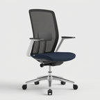 Formetiq Monza Mesh Task Chair - White Frame & Polished Base Studio Front 3/4 View